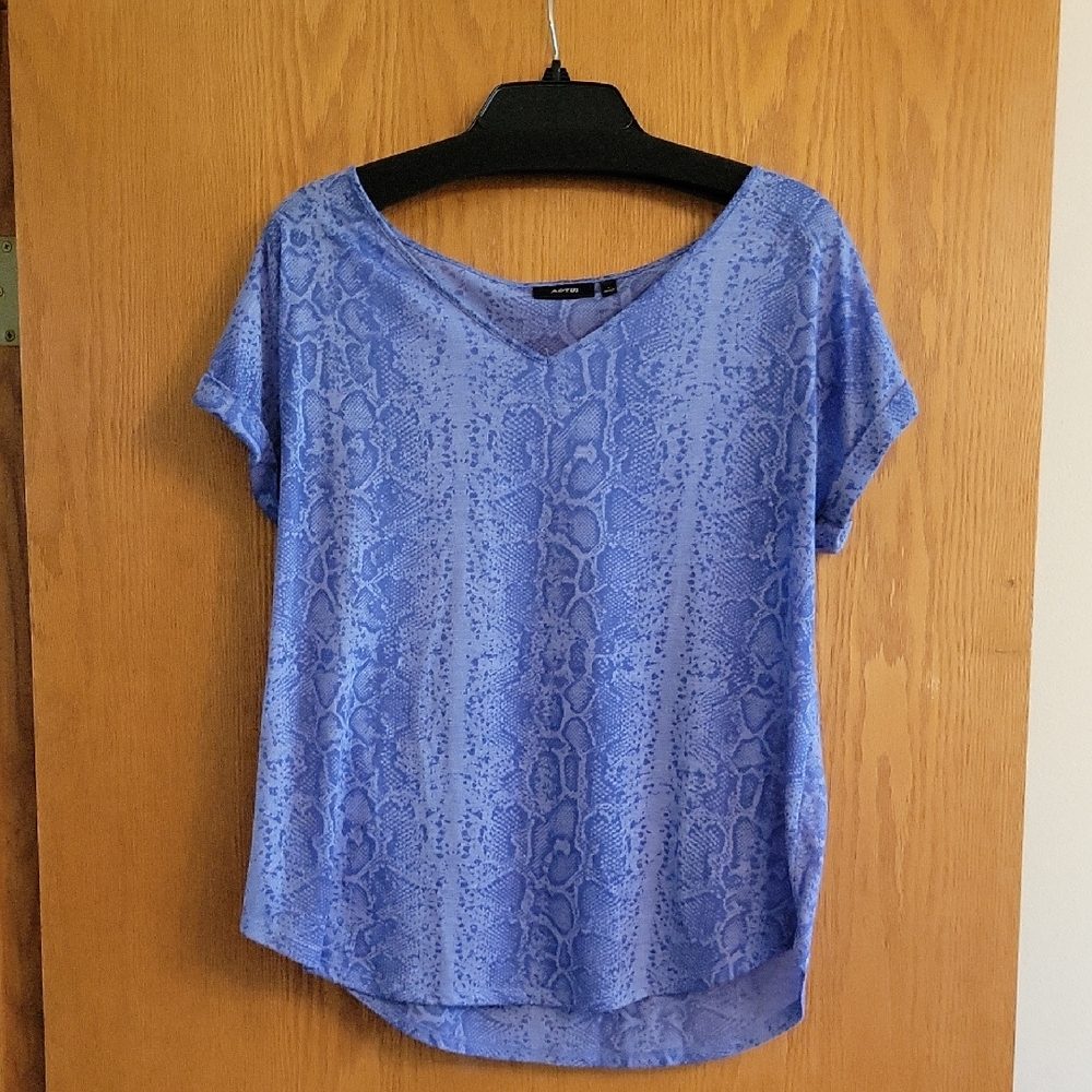 Apt. 9 Blue Snakeskin Print Blouse